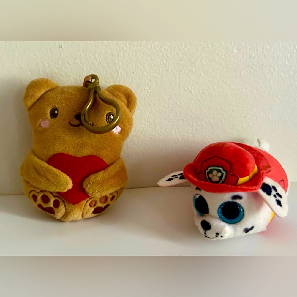 Set: Target Bear Clip on & Beanie Boos Teeny Tys Paw Patrol Marshall Dalmatian